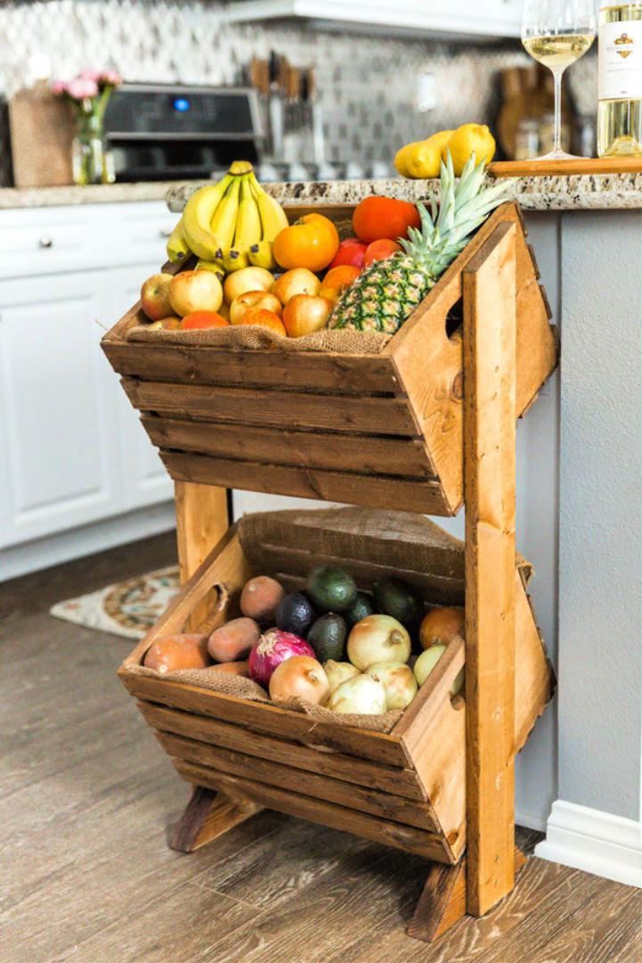 Homemade Two tier Wood Produce Stand