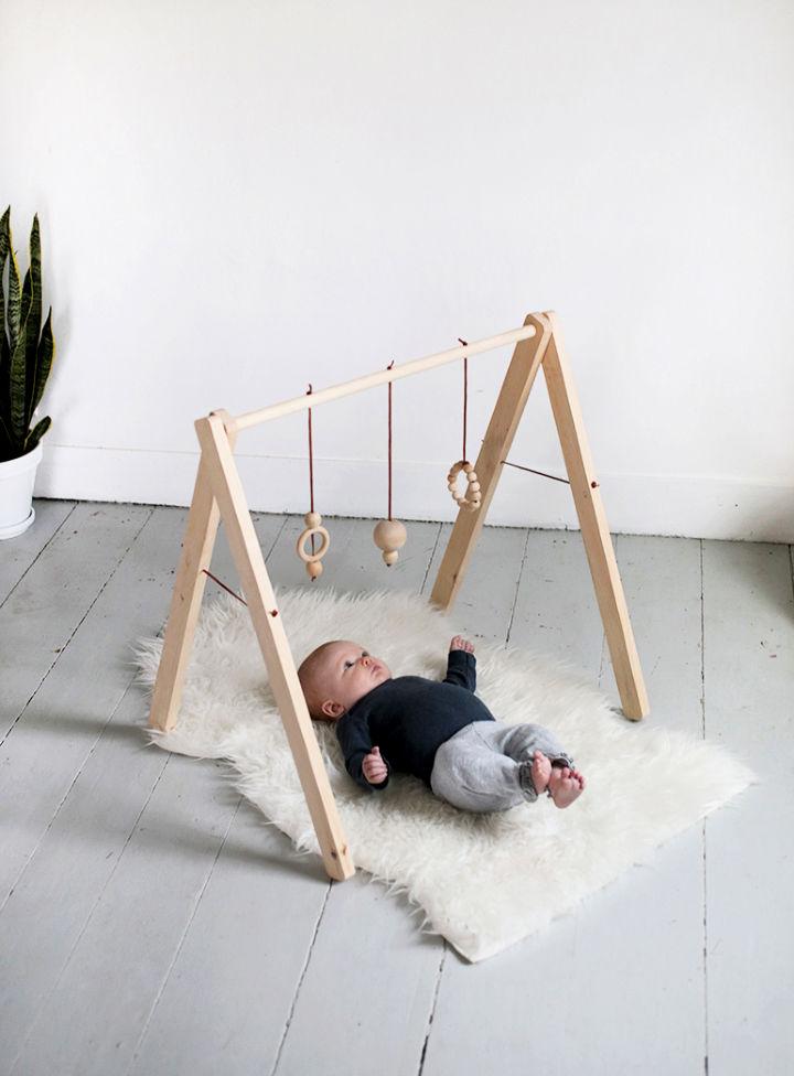 Homemade Wooden Baby Gym