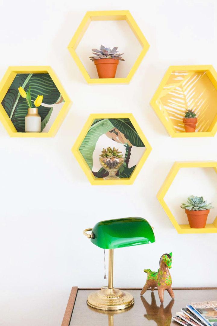 Cool DIY Honeycomb Hexagon Bookshelves