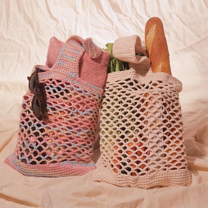 How to Crochet a Mesh Market Bag - Free Pattern