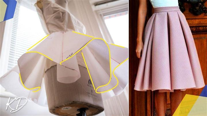 How to Draft Box Pleated Circle Skirt Pattern