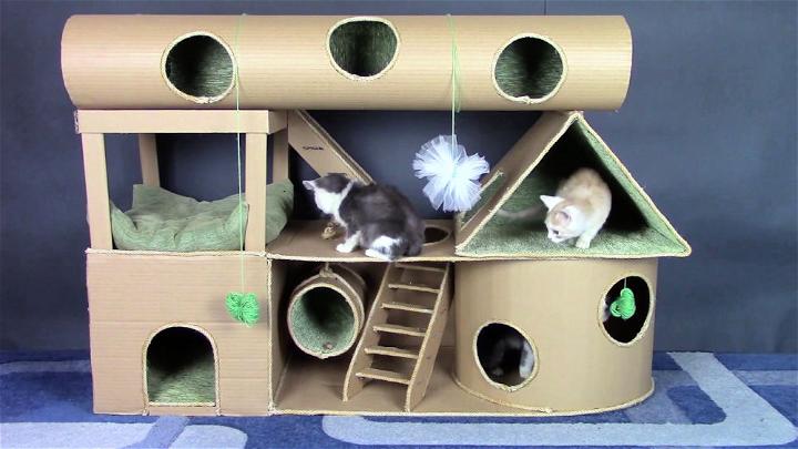How to Make Kitten House from Cardboard