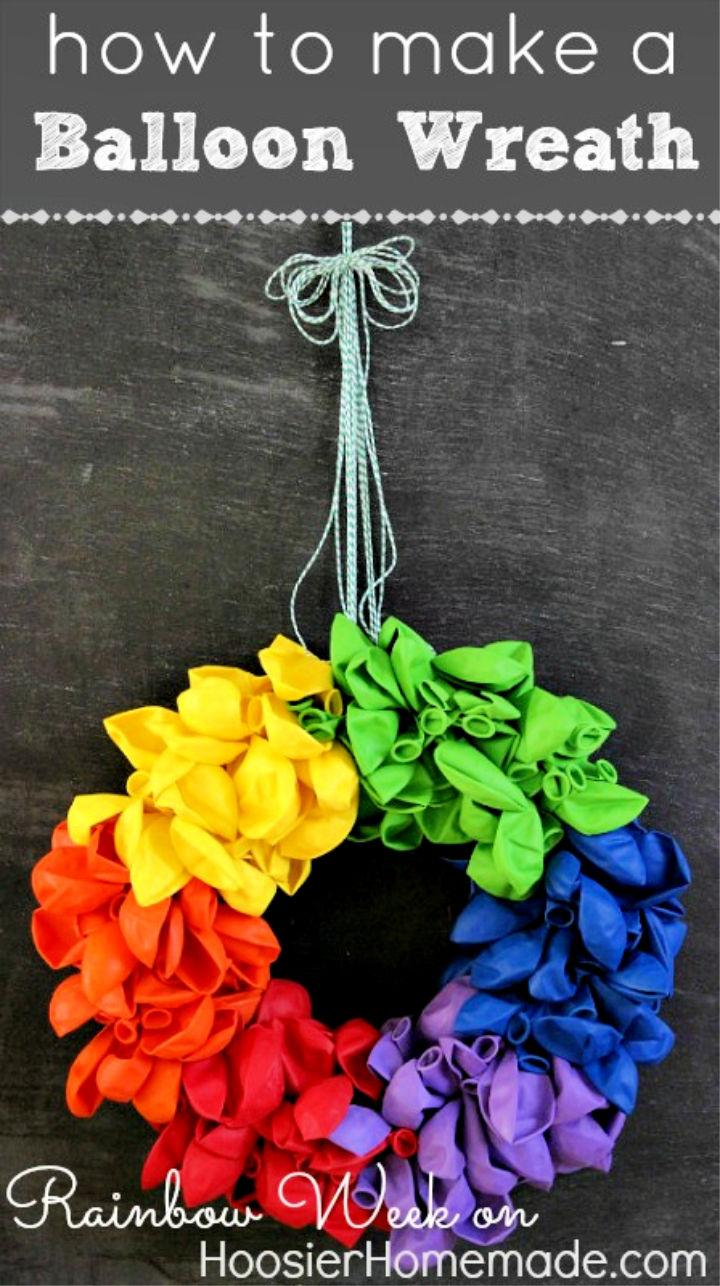 How to Make a Rainbow Balloon Wreath