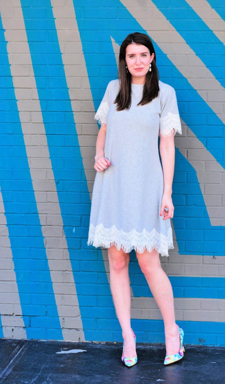 Lace Trimmed Swing Dress Sewing Pattern