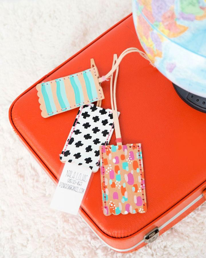 Make Your Own Leather Luggage Tags
