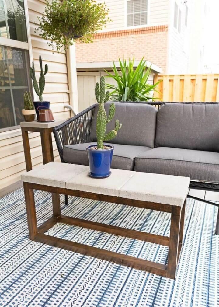 Make Concrete Paver Outdoor Coffee Table