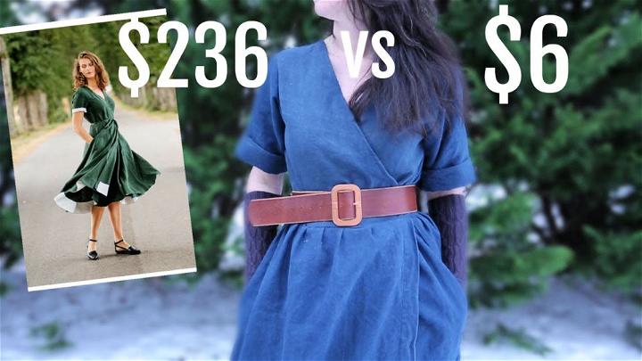 Making a Linen Wrap Dress for Only $6