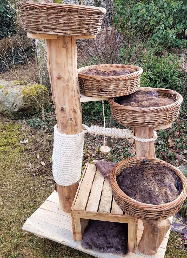 Outdoor Cat Tree Using Baskets