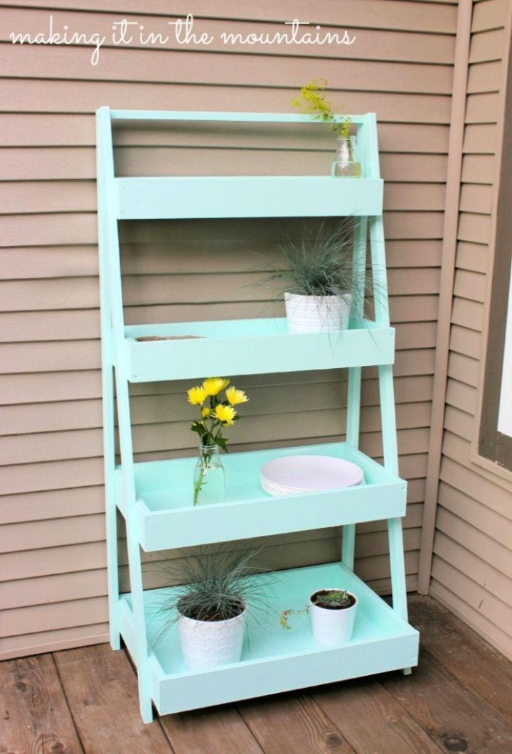 Simple DIY Outdoor Ladder Shelf 