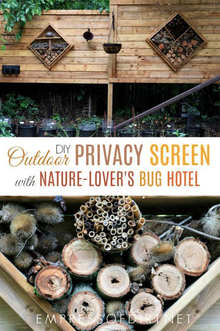 Outdoor Privacy Screen With Bug Hotel