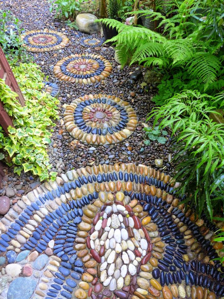Pebble Mosaic Stepping Stone Walkway