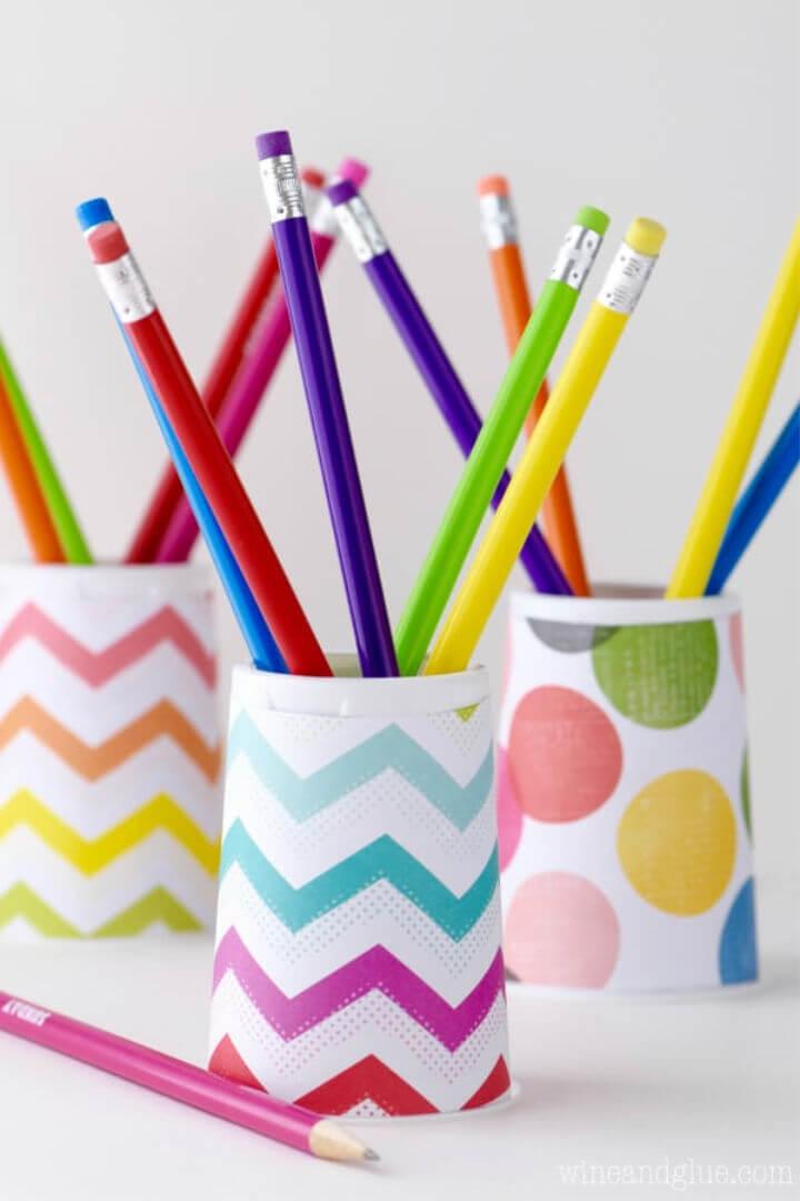 Cup and Wrapping Paper Pencil Holder 