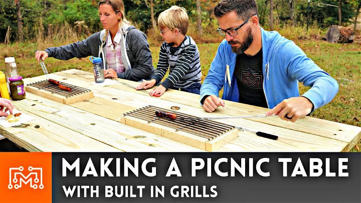 DIY Picnic Table with Built-In Grills