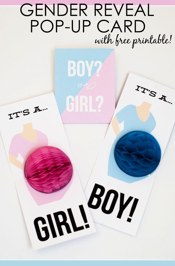 DIY Gender Reveal Pop Up Cards