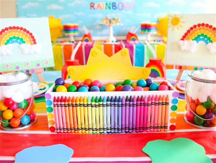 Rainbow Art Party Centerpiece