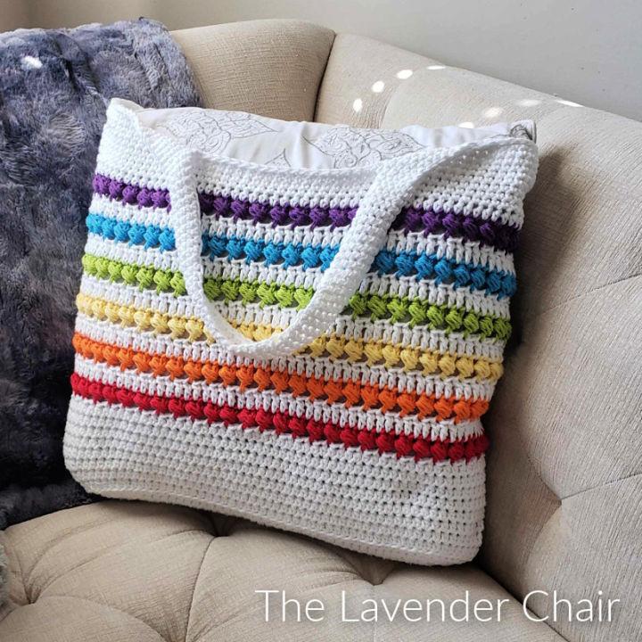 Rainbow Crochet Pearl Clouds Market Bag Pattern