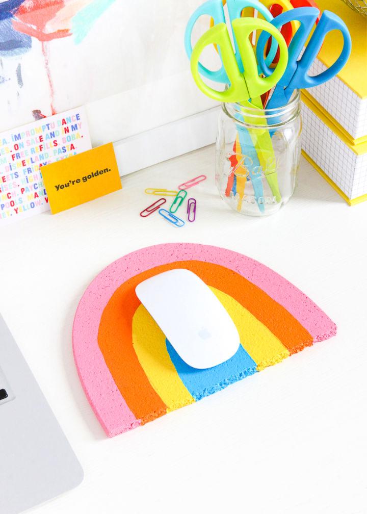 Homemade Rainbow Mouse Pad