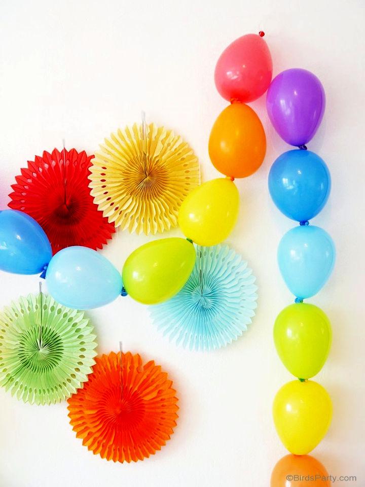 Rainbow Tablescape and Balloon Garland