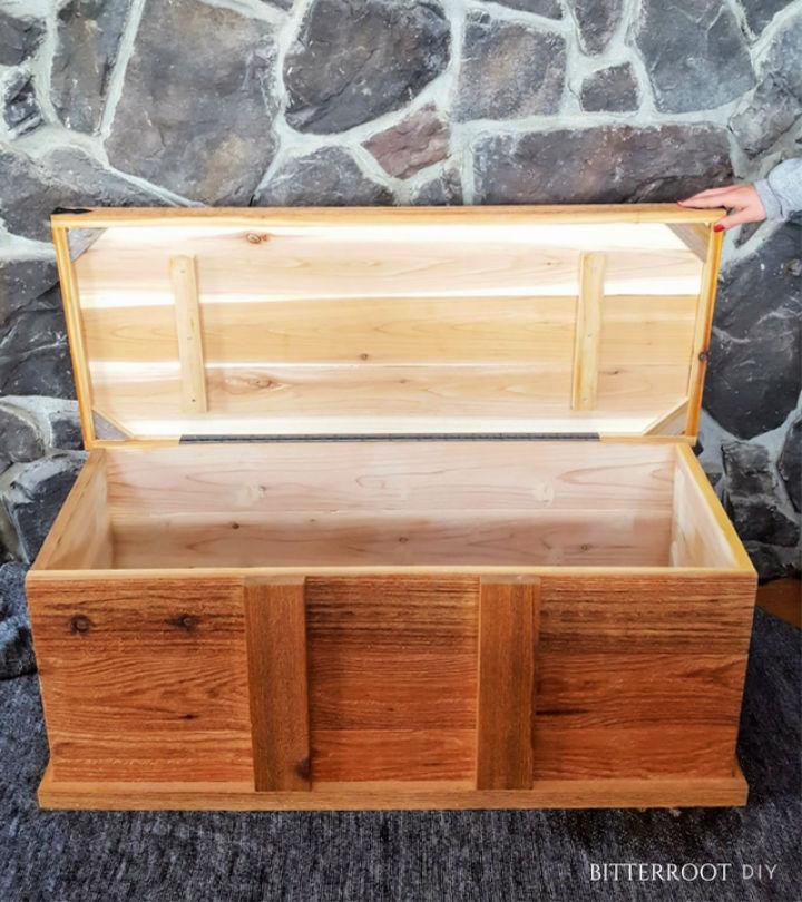 Wooden Storage Box Out Of Rough Cedar