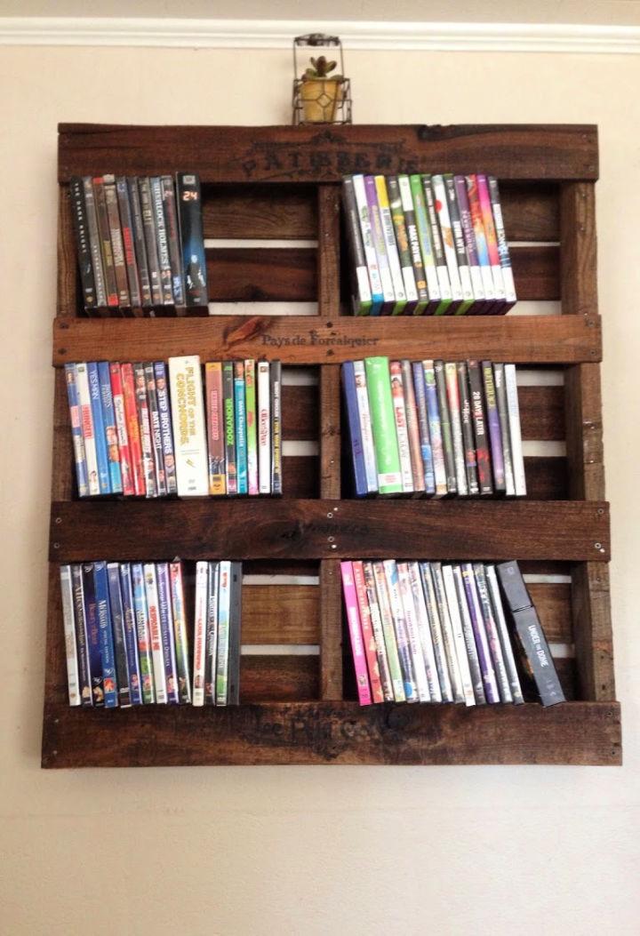 Rustic Pallet DVD Shelf