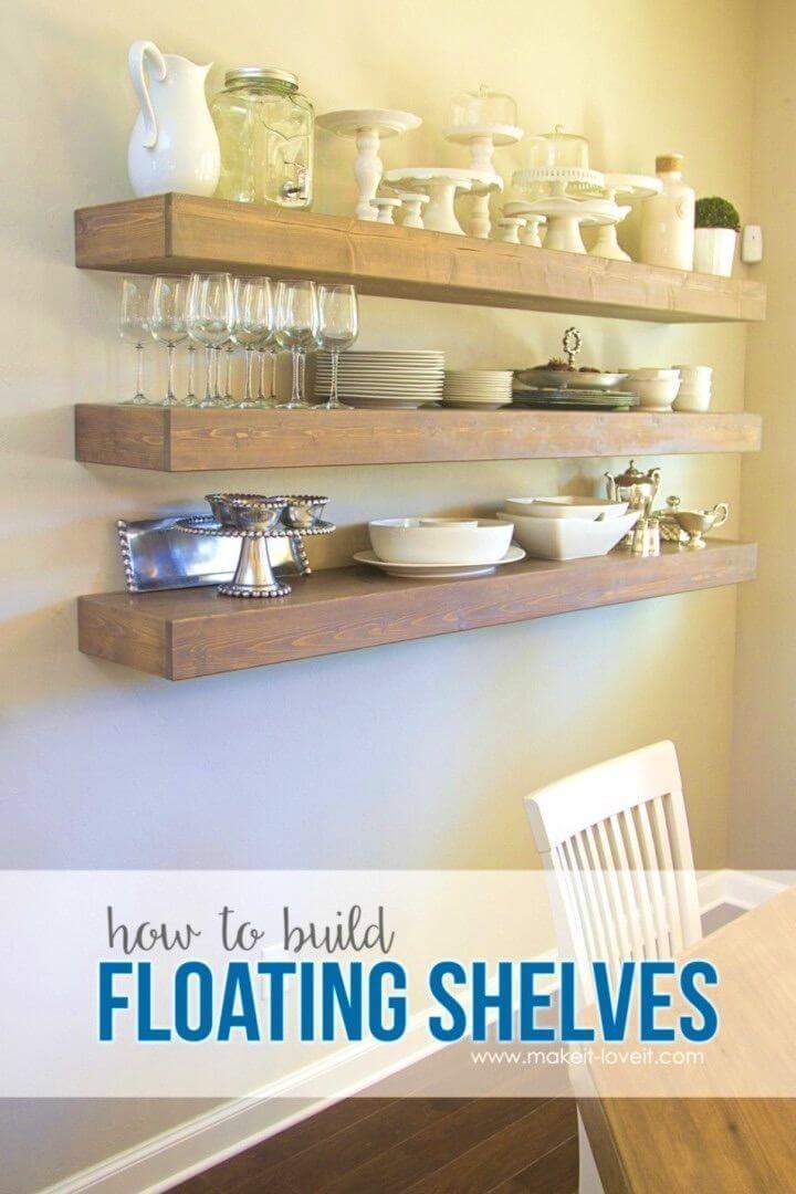 Simple to Build Floating Shelves