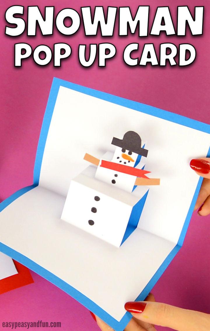 Homemade Snowman Pop Up Card