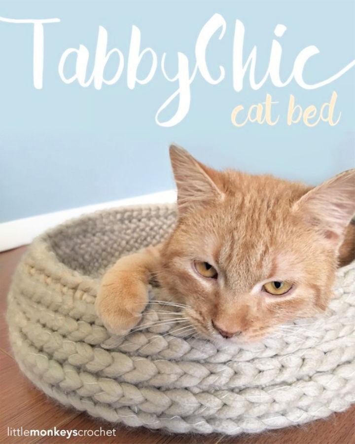 Modern Crochet Tabby Chic Cat Bed Pattern