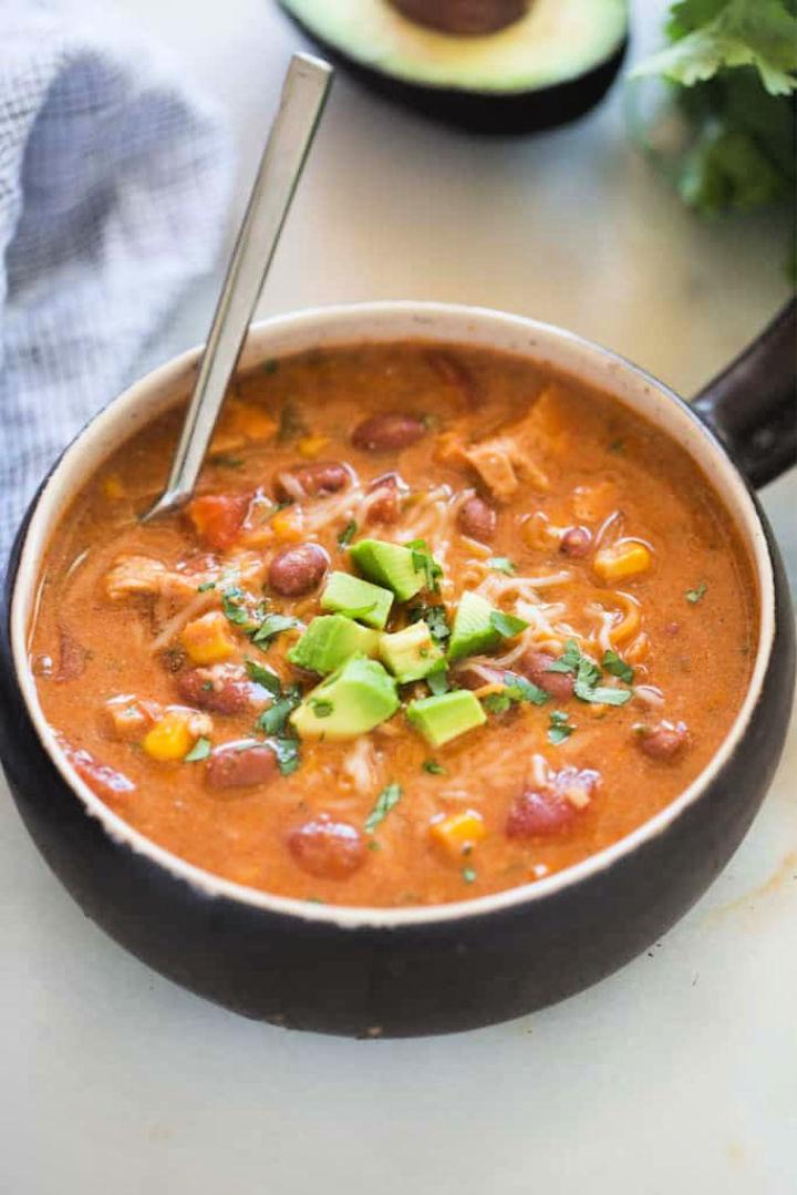 Tex mex Inspired Spicy Chicken Soup