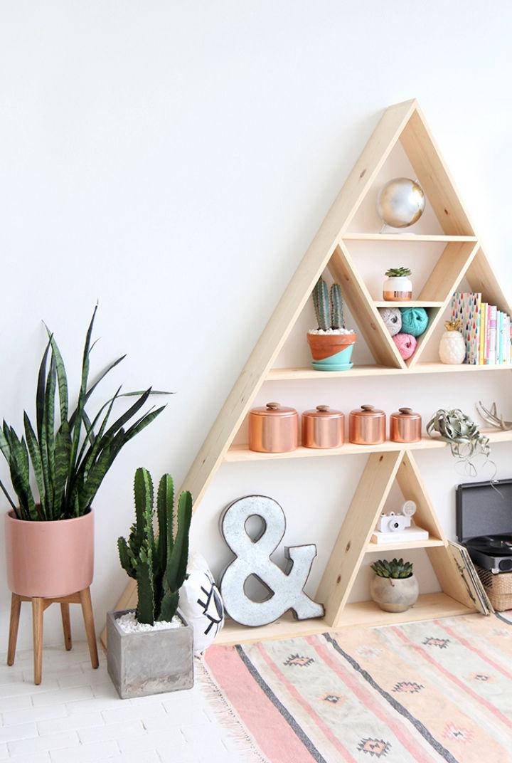 Unique DIY Triangle Bookshelves