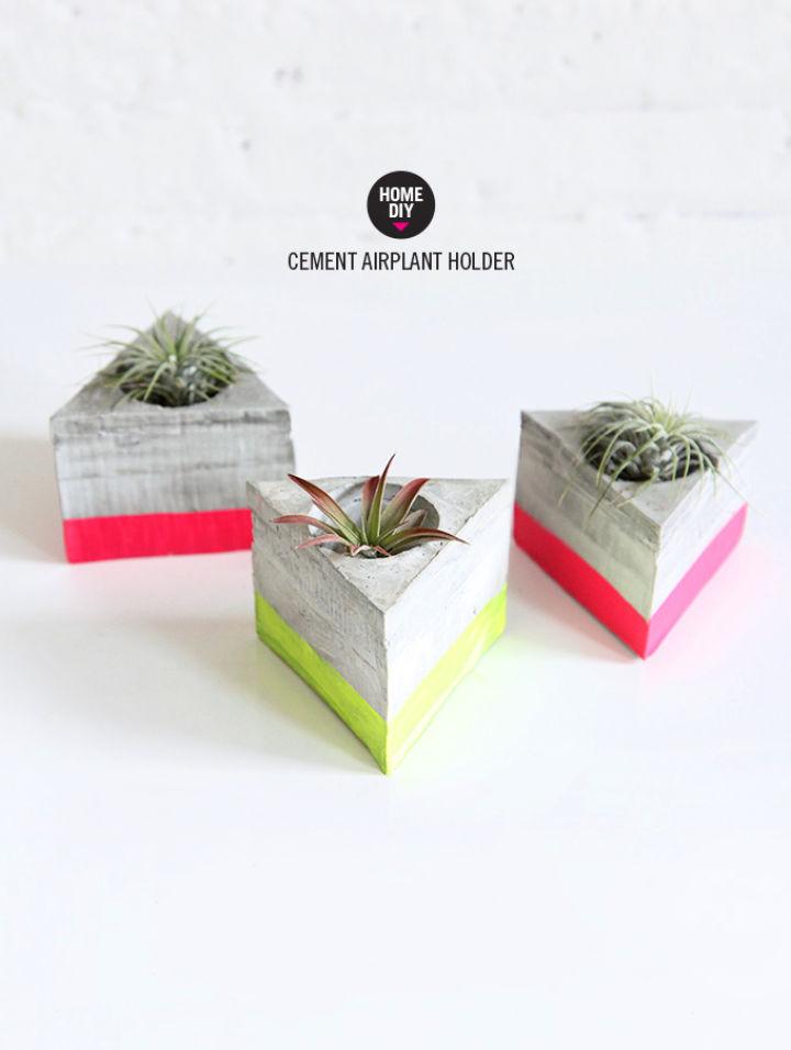 Unique Triangle Cement Air Plant Holder