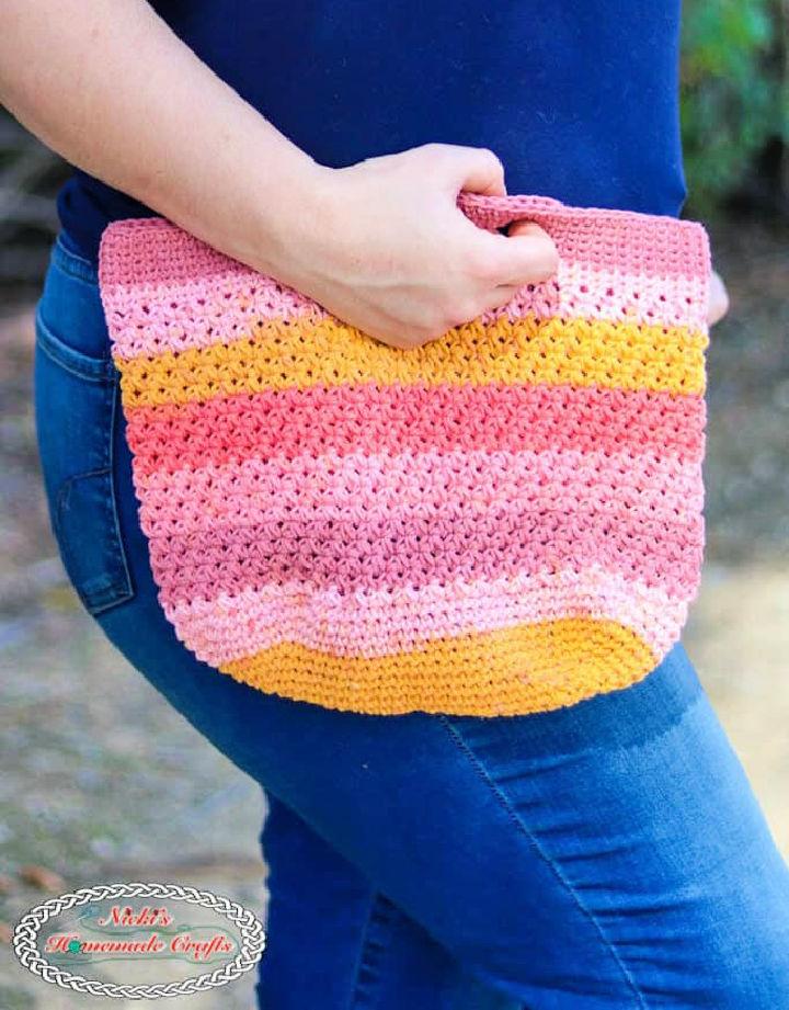 Trinity Stitch Crochet Small Market Bag Pattern