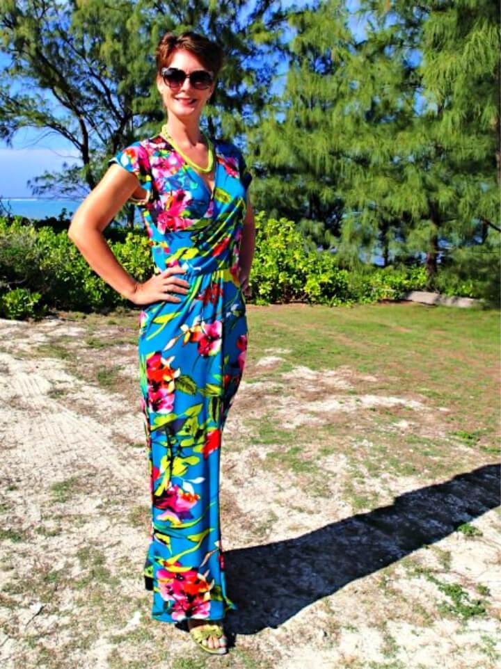 Tropical Wrap Dress Maxi Dress Pattern