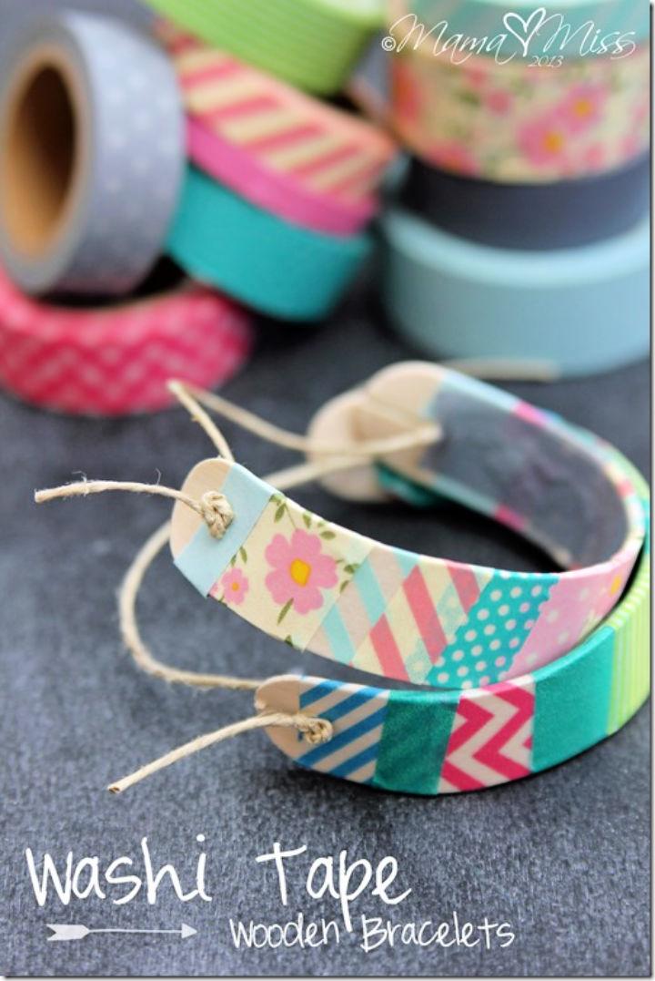 Make a Washi Tape Wooden Bracelet
