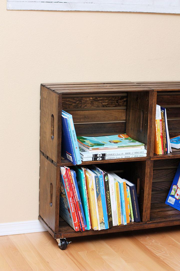 How to Make a Wooden Crate Bookshelf