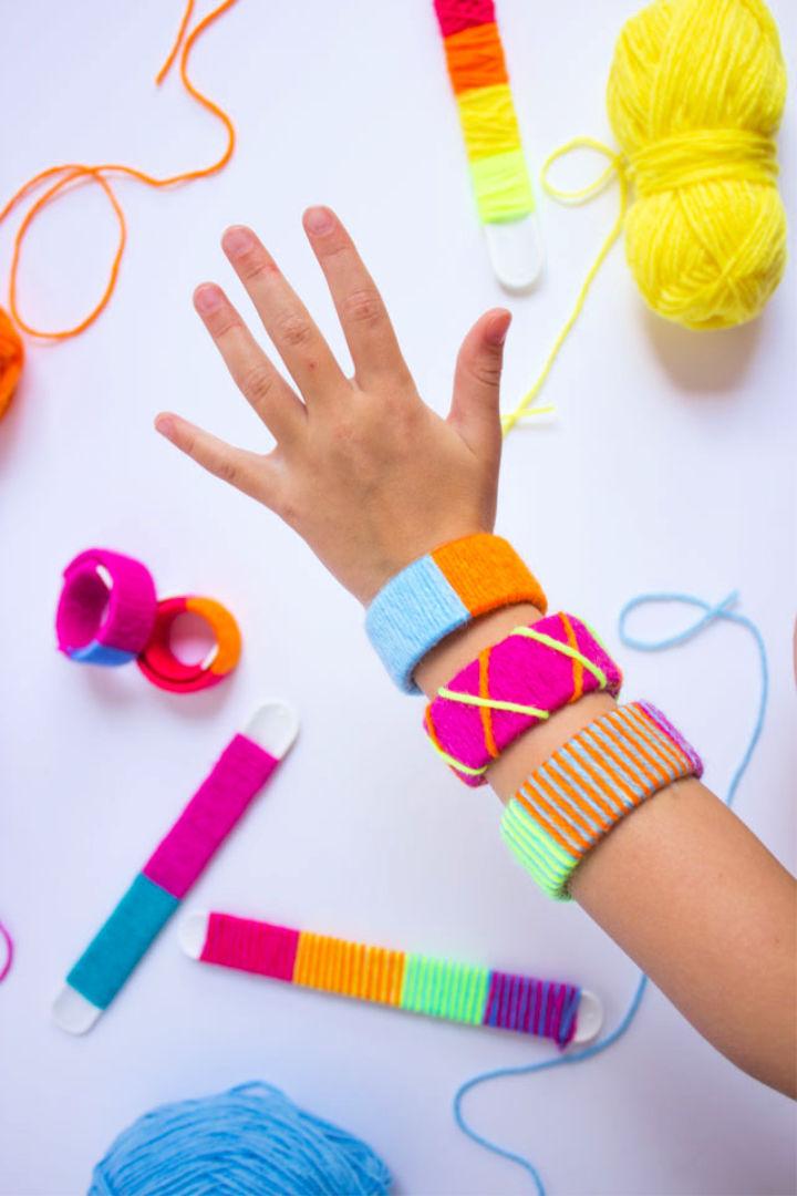 Yarn Wrapped Slap Bracelet for Kids