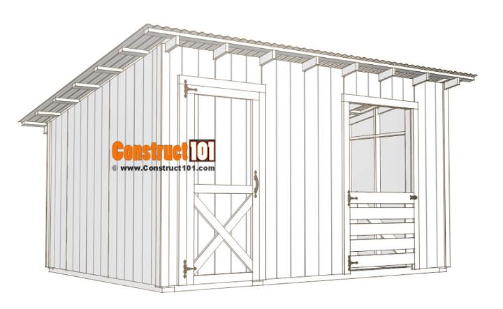 10×14 Goat Shelter With Storage