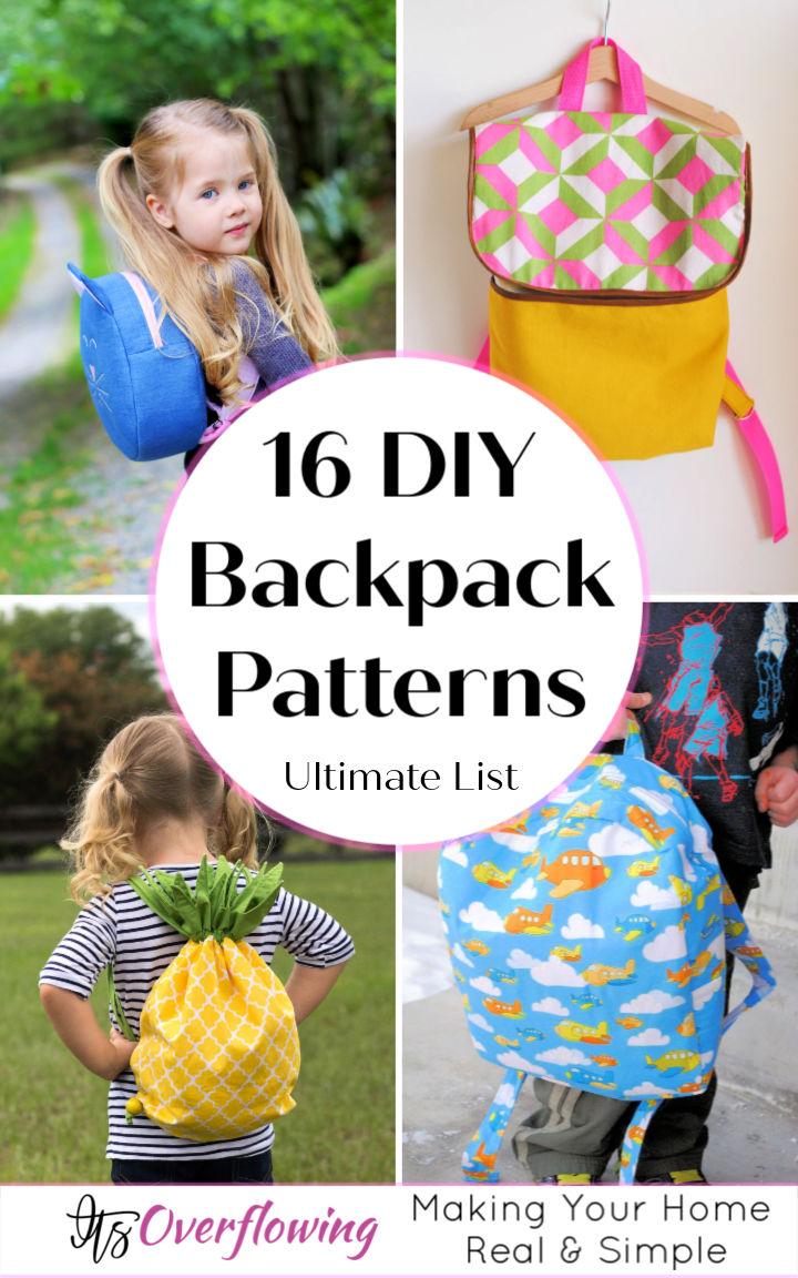 16 Simple Homemade DIY Backpack Patterns