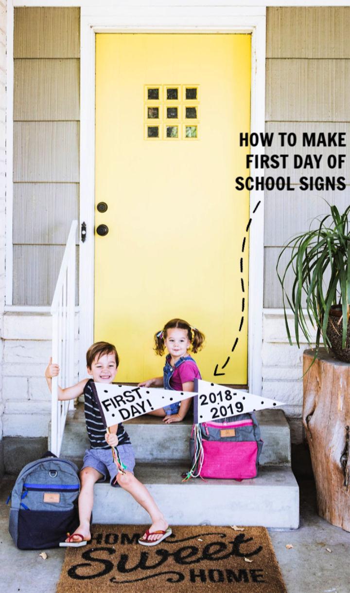 Making a 1st Day Of School Sign