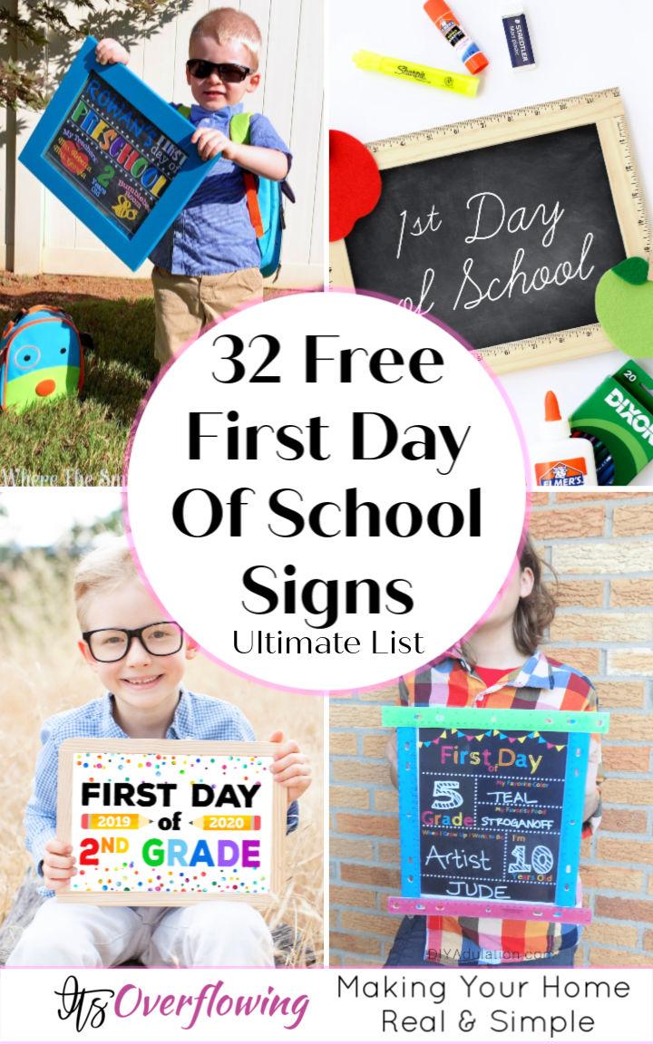 32 first day of school signs free printable ideas