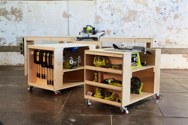 Ultimate DIY Roll Away Workbench With Toll Storage