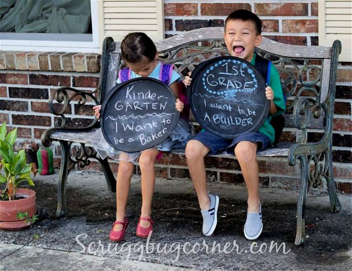 Back to School and First Day of School Chalkboard Sign