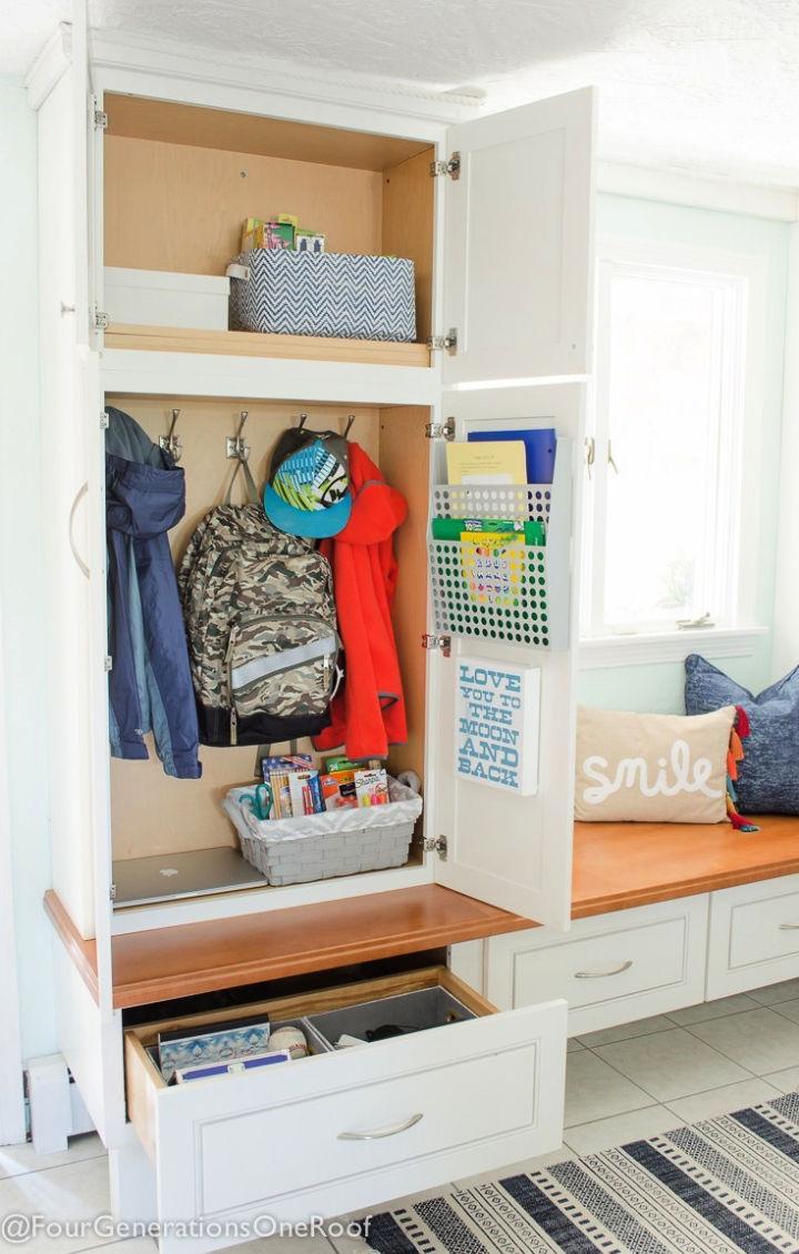 Back to School Mudroom Locker Shelves