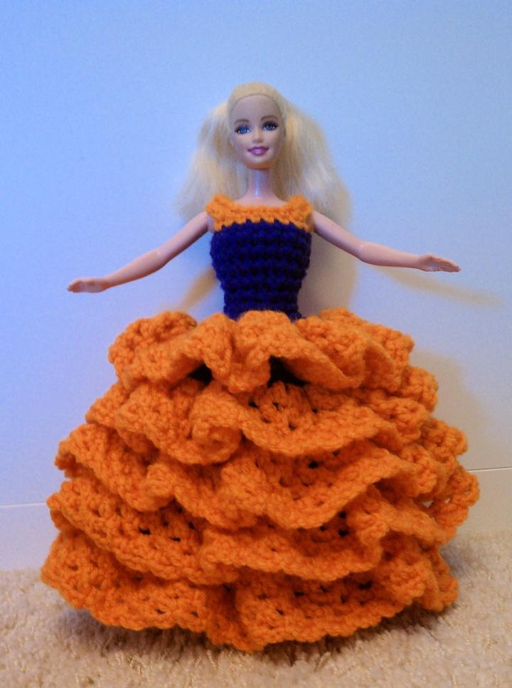 Crochet Barbie Slip-on Dress With Puffy Skirt