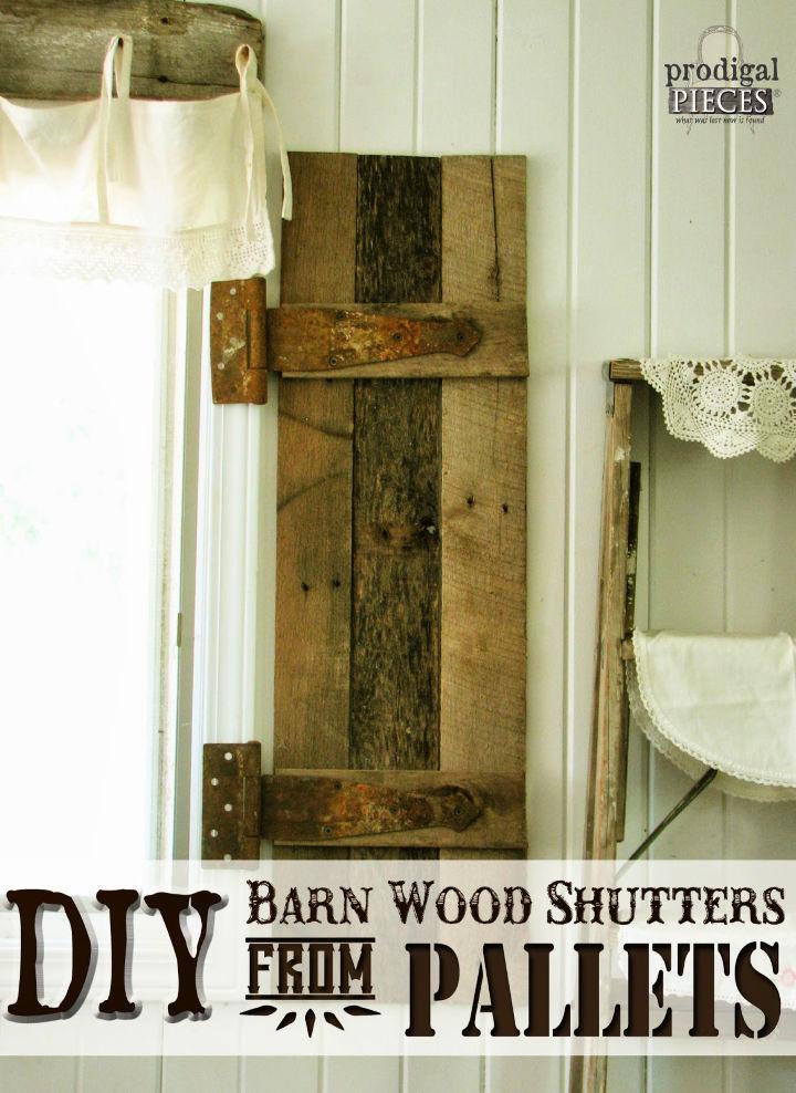 Handmade Pallet Wood Shutters