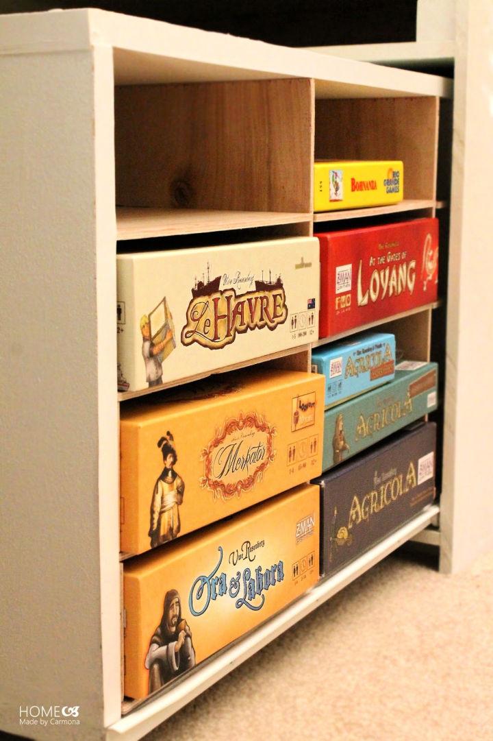 20 Unique Board Game Storage Ideas To Organize Smartly  Game storage,  Board game storage, Board game storage cabinet