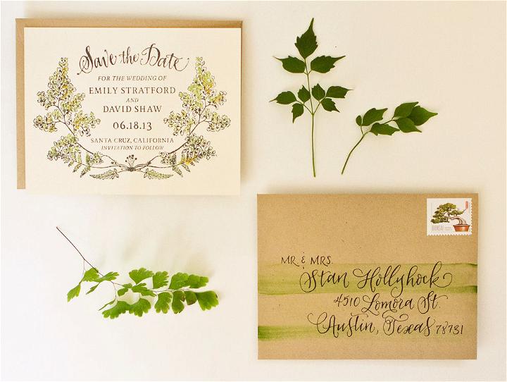 DIY Botanical and Watercolor Save The Dates