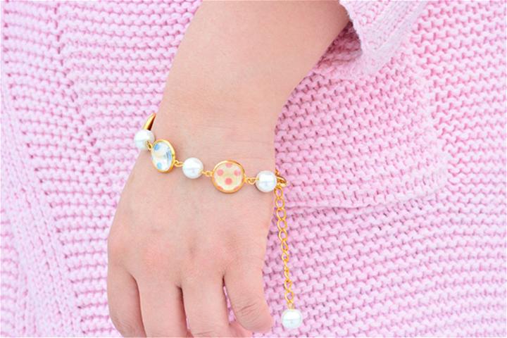  Handmade Bracelet With Pearl Beads for Girls