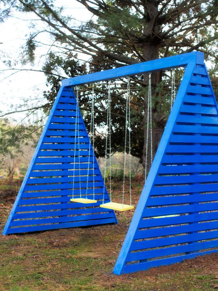 Modern DIY A-Frame Swing Set