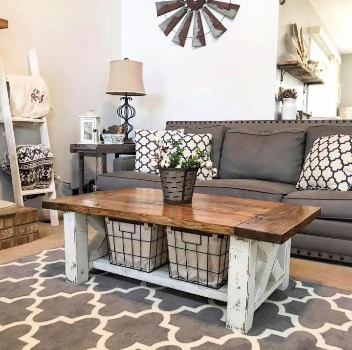 Chunky Farmhouse Coffee Table for Living Room