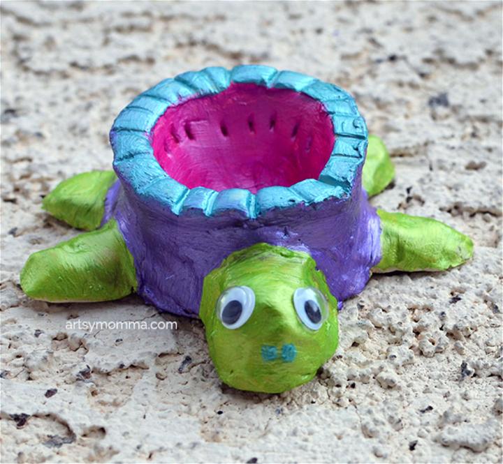 Turtle Shaped Clay Pottery Dish 
